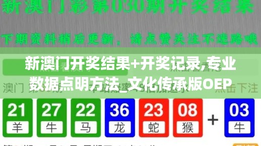 新澳门开奖结果+开奖记录,专业数据点明方法_文化传承版OEP2.53