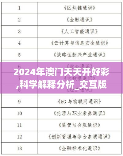 2024年澳门天天开好彩,科学解释分析_交互版IOI2.31