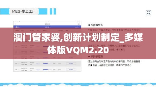 澳门管家婆,创新计划制定_多媒体版VQM2.20