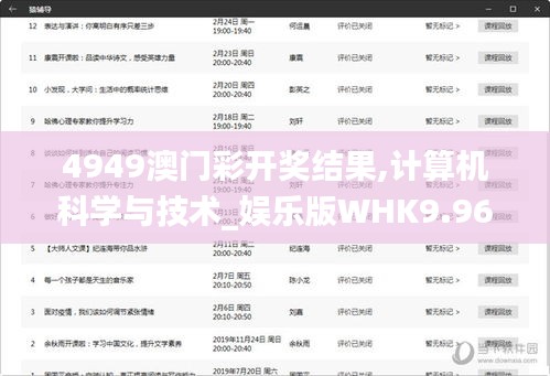 4949澳门彩开奖结果,计算机科学与技术_娱乐版WHK9.96