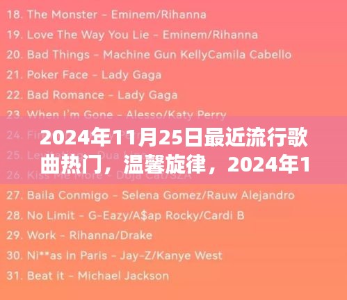 2024年11月25日最近流行歌曲热门，温馨旋律，2024年11月25日的流行歌曲与友情故事