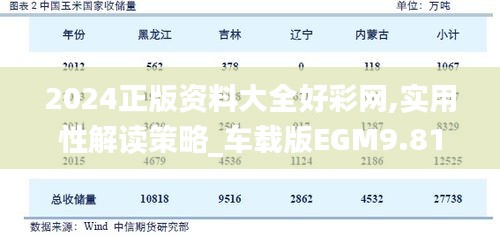 2024正版资料大全好彩网,实用性解读策略_车载版EGM9.81