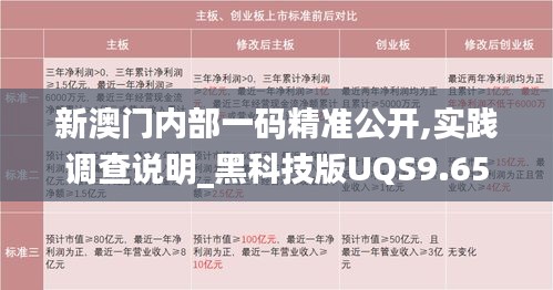 新澳门内部一码精准公开,实践调查说明_黑科技版UQS9.65