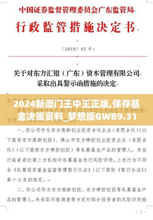 2024新澳门王中王正版,保存基金决策资料_梦想版GWB9.31