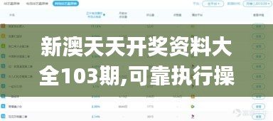 新澳天天开奖资料大全103期,可靠执行操作方式_结合版KFE9.64