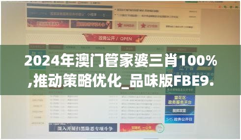 2024年澳门管家婆三肖100%,推动策略优化_品味版FBE9.95