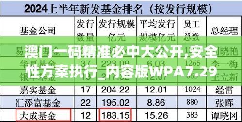 澳门一码精准必中大公开,安全性方案执行_内容版WPA7.29