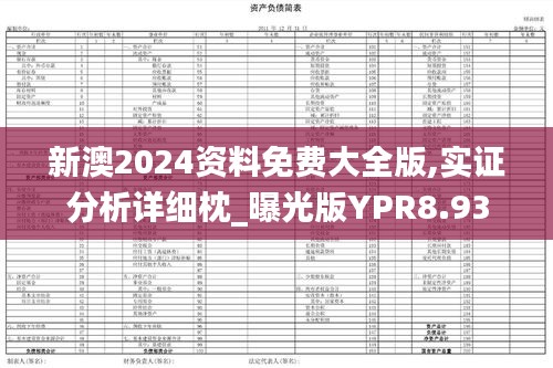 新澳2024资料免费大全版,实证分析详细枕_曝光版YPR8.93