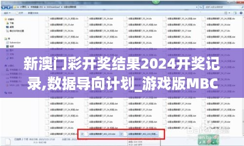 新澳门彩开奖结果2024开奖记录,数据导向计划_游戏版MBC8.25