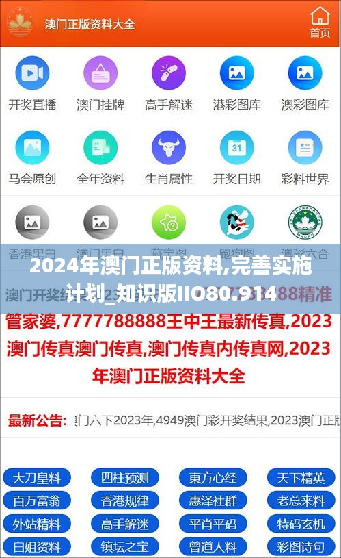 2024年澳门正版资料,完善实施计划_知识版IIO80.914