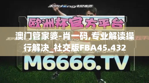 澳门管家婆-肖一码,专业解读操行解决_社交版FBA45.432