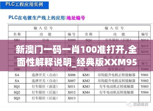 新澳门一码一肖100准打开,全面性解释说明_经典版XXM95.326