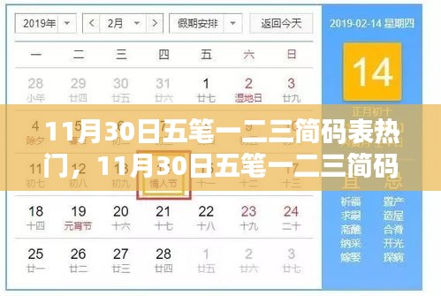 11月30日五笔一二三简码表热门之争，深度解析与观点阐述