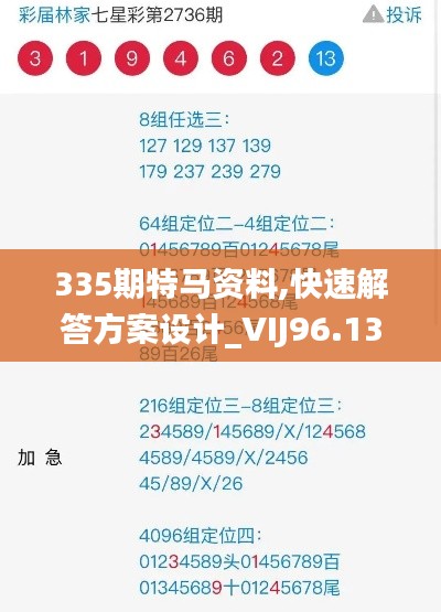 335期特马资料,快速解答方案设计_VIJ96.131设计师版