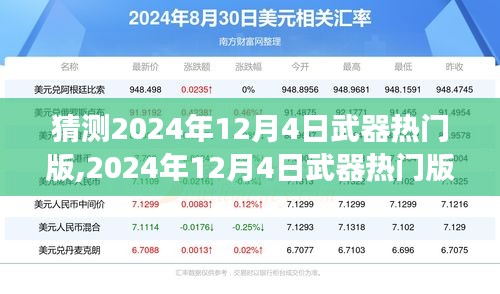 2024年12月4日武器热门版预测与个人见解，未来趋势展望