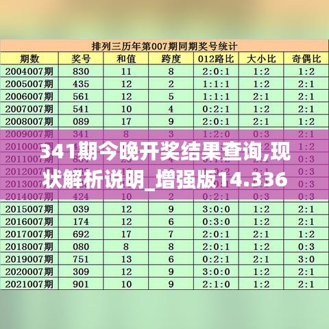 341期今晚开奖结果查询,现状解析说明_增强版14.336