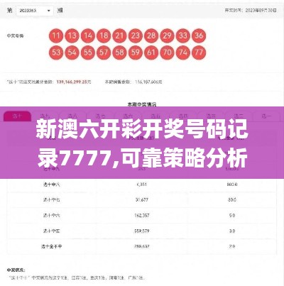 新澳六开彩开奖号码记录7777,可靠策略分析_特别版7.834