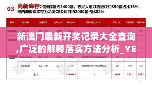 新澳门最新开奖记录大全查询,广泛的解释落实方法分析_YE版9.550