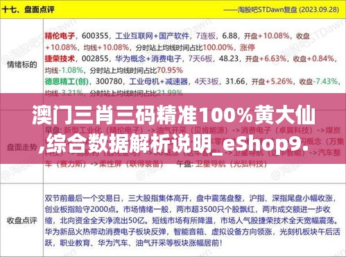 澳门三肖三码精准100%黄大仙,综合数据解析说明_eShop9.242