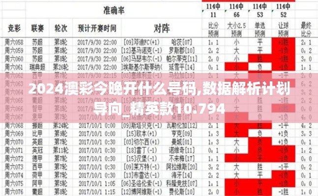 2024澳彩今晚开什么号码,数据解析计划导向_精英款10.794