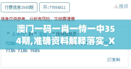 澳门一码一肖一恃一中354期,准确资料解释落实_X7.472