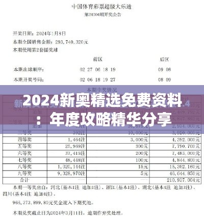 2024新奥精选免费资料：年度攻略精华分享