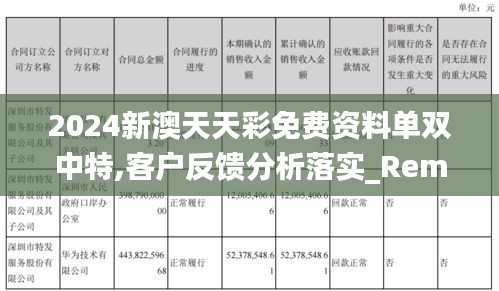 2024新澳天天彩免费资料单双中特,客户反馈分析落实_RemixOS2.782